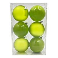 6-Count Green Mix Shatterproof Ornaments, 80mm