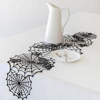 Spellbound Spider Web Vinyl Table Runner, 46x16
