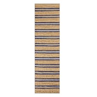(B912) Banyan Blue Striped Runner,  2x7