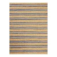 (B912) Banyan Blue Striped Area Rug, 5x7