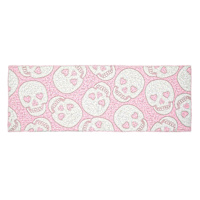 Hey Boo! Pink Fully Beaded Tossed Skull Table Runner, 36"