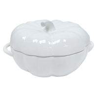 White Lidded Pumpkin Soup Tureen, 84oz