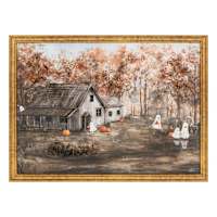 Pumpkin Ghost Canvas Wall Art, 16x12