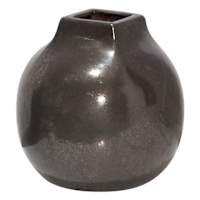 Bronze Sqaure Mouth Ceramic Vase, 7.7"
