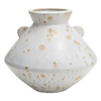 Vana White Ceramic Vase, 8.7"