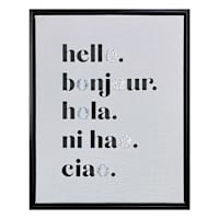 Hello, Bonjour Table Sign, 8x10