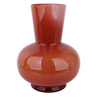 Red Glass Vase, 11.8"