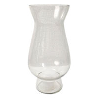Clear Glass Pedestal Vase, 10.7"