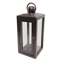 Cole Black Wood Gunmetal Lantern, 18"