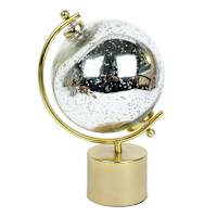 Metal & Silver Mercury Glass Globe, 12.4"