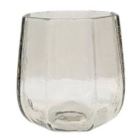 Faceted Glass Hurricane, 4.7"