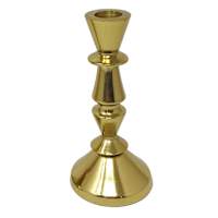 Gold Metal Taper Candle Holder, 6"
