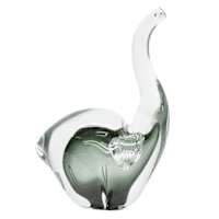 Grey Glass Elephant Figurine, 6x4x9