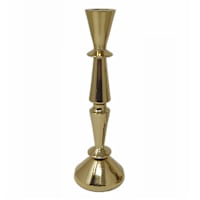 Gold Metal Taper Candleholder, 9"