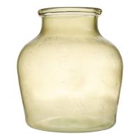 Green Soda with Rusa Mouth Finish Glass Vase, 12.25"