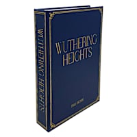 Navy Blue Wuthering Heights Faux Leather Book Box, 11"