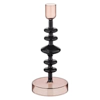 Brown Glass Candle Holder, 8"