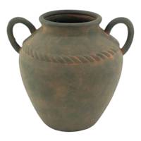 Neutral Ceramic Vase with Handles, 10.5"