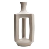 Tan Hollow Ceramic Vase, 16.5"