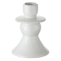 White Ceramic Candle Holder, 4.3"