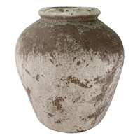 Matte Brown Reactive Ceramic Vase, 11"
