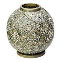 Teal Punched Metal Washed Hurricane, 9"