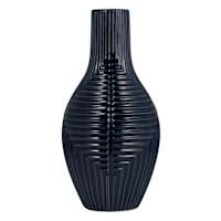 Navy Blue Ceramic Tribal Vase, 16"
