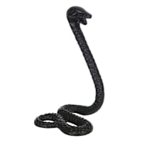 Black Metal Snake Figurine, 10"