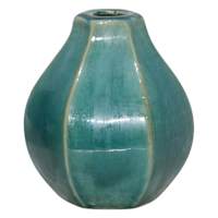 Jade Ceramic Fluted Vase, 4.7"