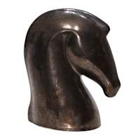 Brown Ceramic Horse Figurine, 8.5"
