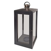 Cole Black Wood Gunmetal Lantern, 22"