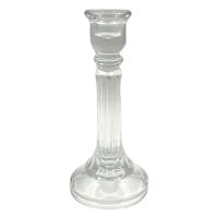 Clear Glass Taper Candle Holder, 5x10