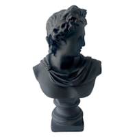 Black Polyresin Bust Figurine, 11"
