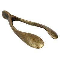 Vintage Brass Finish Metal Wishbone Figurine, 8"