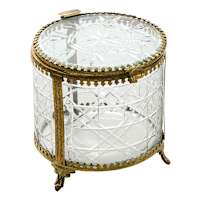 Gold Round Glass Box, 5.2"