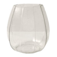 Faceted Clear Glass Hurricane, 6"