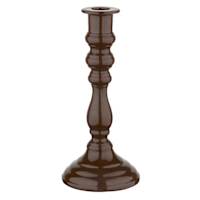 Brown Ceramic Taper Candle Holder, 9"