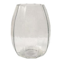 Faceted Glass Hurricane, 8"