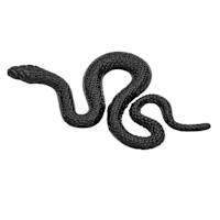Cast Aluminium Snake Figurine, 12"
