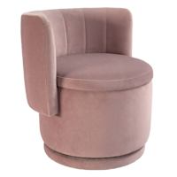 Swivel Chair with Storage Ottoman, Pink