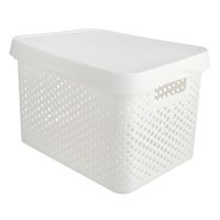 REAL SIMPLE White Storage Bin with Lid, Large