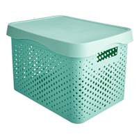 REAL SIMPLE Green Storage Bin with Lid, Large