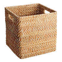 REAL SIMPLE Rattan Modular Storage Cube, 13"