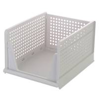 REAL SIMPLE Plastic Collapsible Tall Stacking Closet Bin, Large