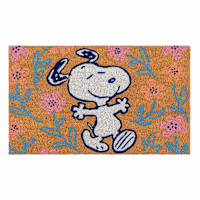 Snoopy Floral Coir Mat, 18x30