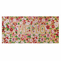 Hello Gardenia Coir Mat, 22x47