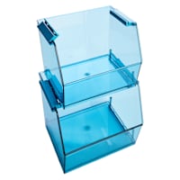 REAL SIMPLE 2-Piece Blue Stackable Storage Bin, Small