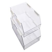 REAL SIMPLE 2-Piece Clear Stackable Storage Bin, Large