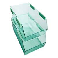 REAL SIMPLE 2-Piece Green Stackable Storage Bin, Large