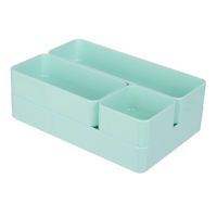 REAL SIMPLE 4-Piece Stackable Organization Set, Opaque Green